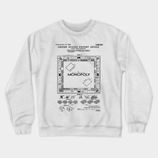 Monopoly Game Patent Black Crewneck Sweatshirt